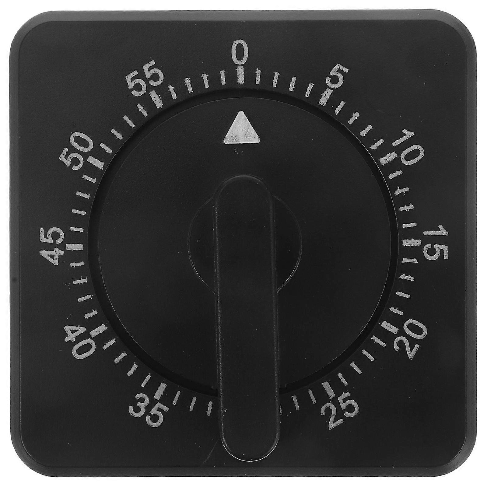 Compact Mechanical Kitchen Timer with Rotating Knob, Loud Alarm for Cooking, Baking, Boiling Eggs, Study Management, Black