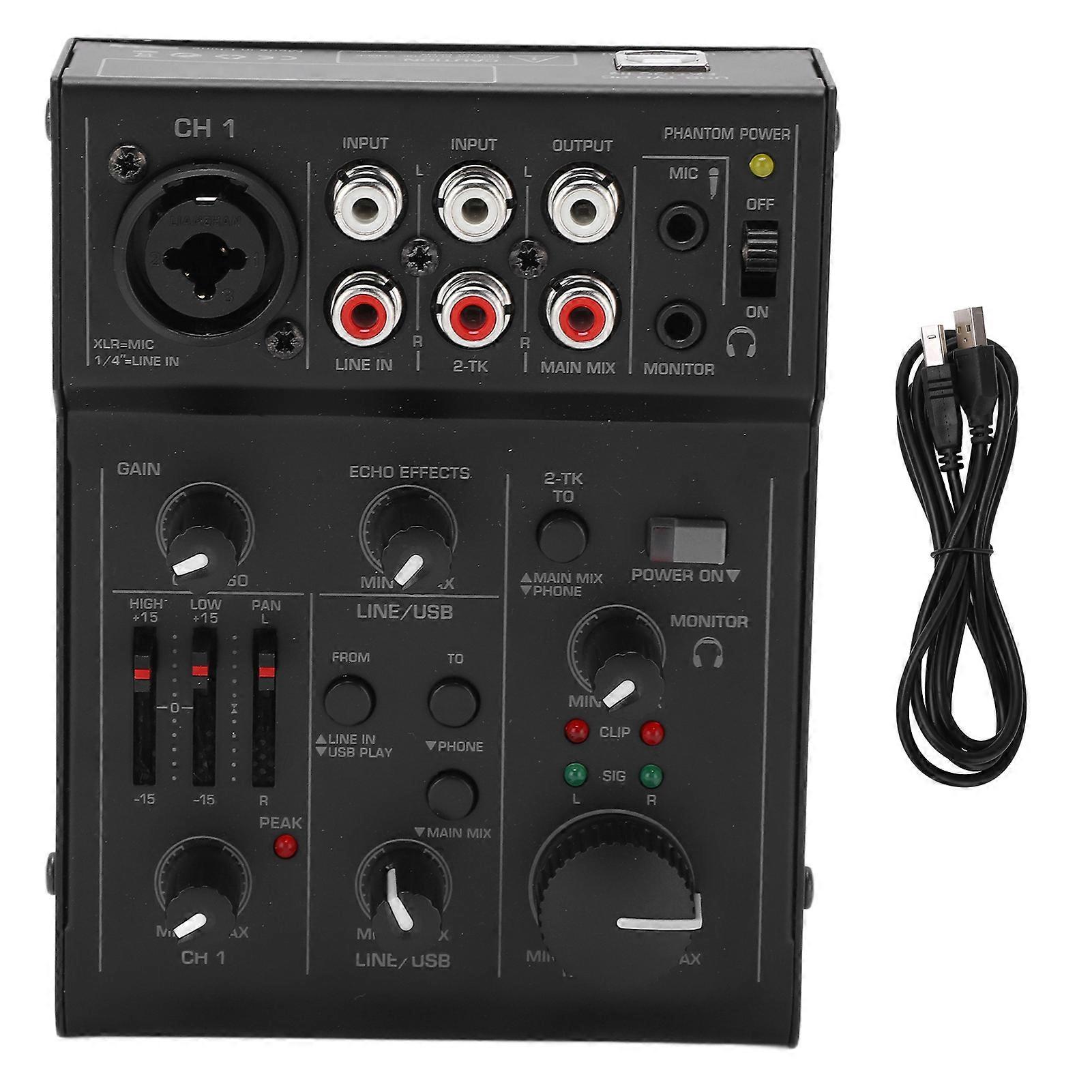 Compact Metal Digital Mixer Live Recording o Mixer Controller with Effects USB Power Supply