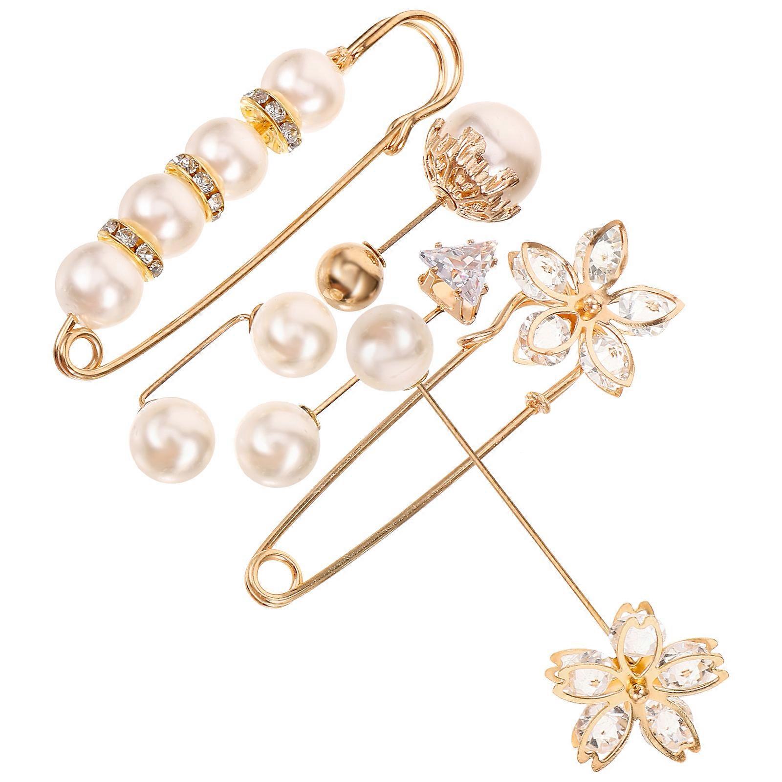 6 قطع دبابيس بروش لؤلؤة صناعية للأوشحة والسترات الصوفية - إكسسوارات أزياء متينة لحفلات الزفاف والحفلات والملابس اليومية