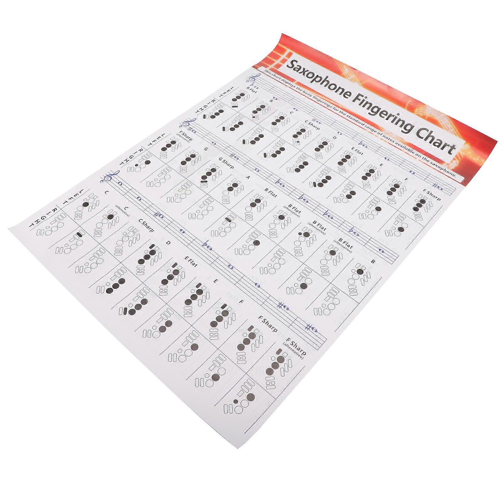 Saxophone Chord Practice Chart Durable Finger Guide Poster for Easy Learning and Reference