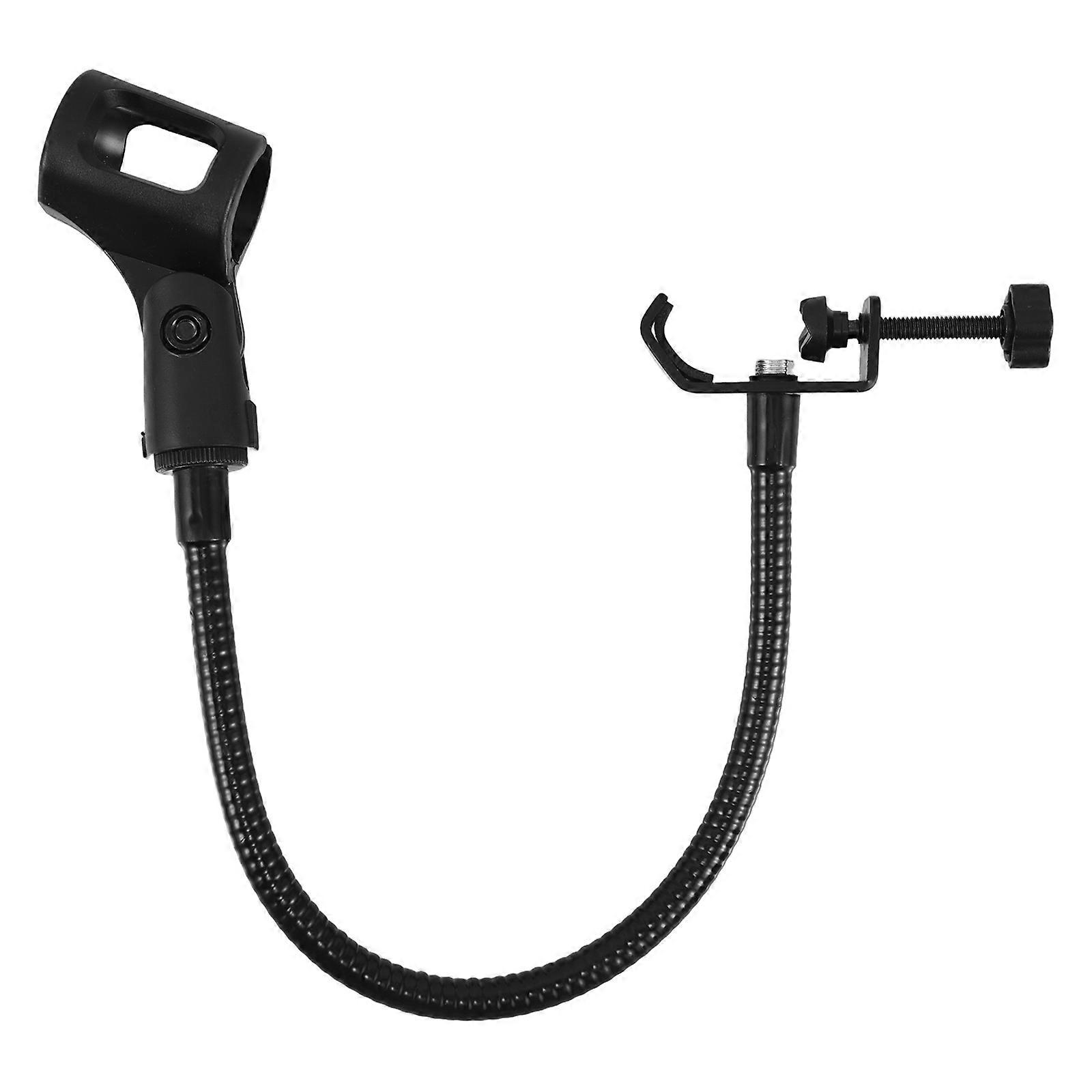 Microphone Stand Desk Mount Gooseneck Mic Arm For Recording Black 18.1X3.3X1.5in Voice Recognition 1Set