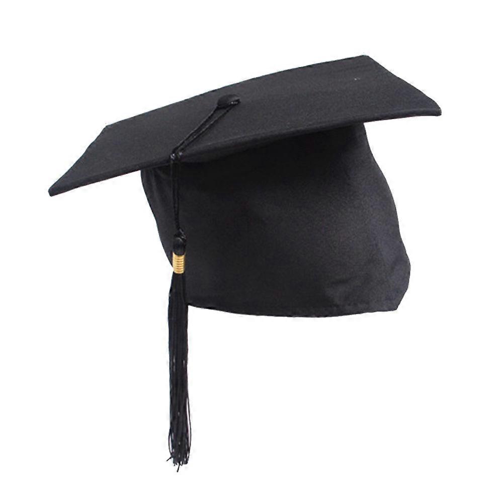 Adjustable Black Graduation Cap with Tassel for Adults and Students, Unisex Bachelor Hat for College, School, Disco, and Party Events