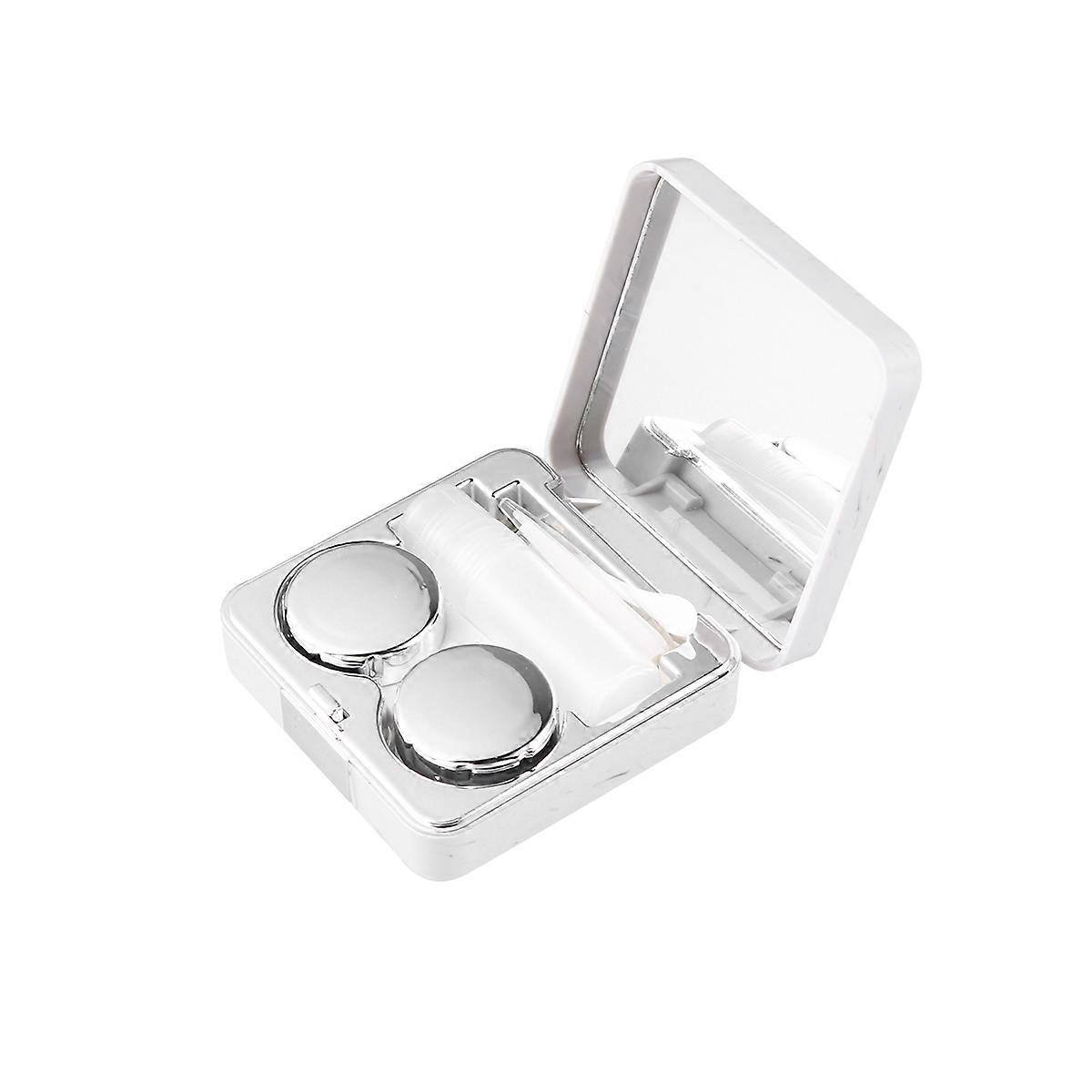 Eyeglass Case Marbling Lenses Case Kit Portable Lens Box Storage Container for Home Use Users ABS 1Set