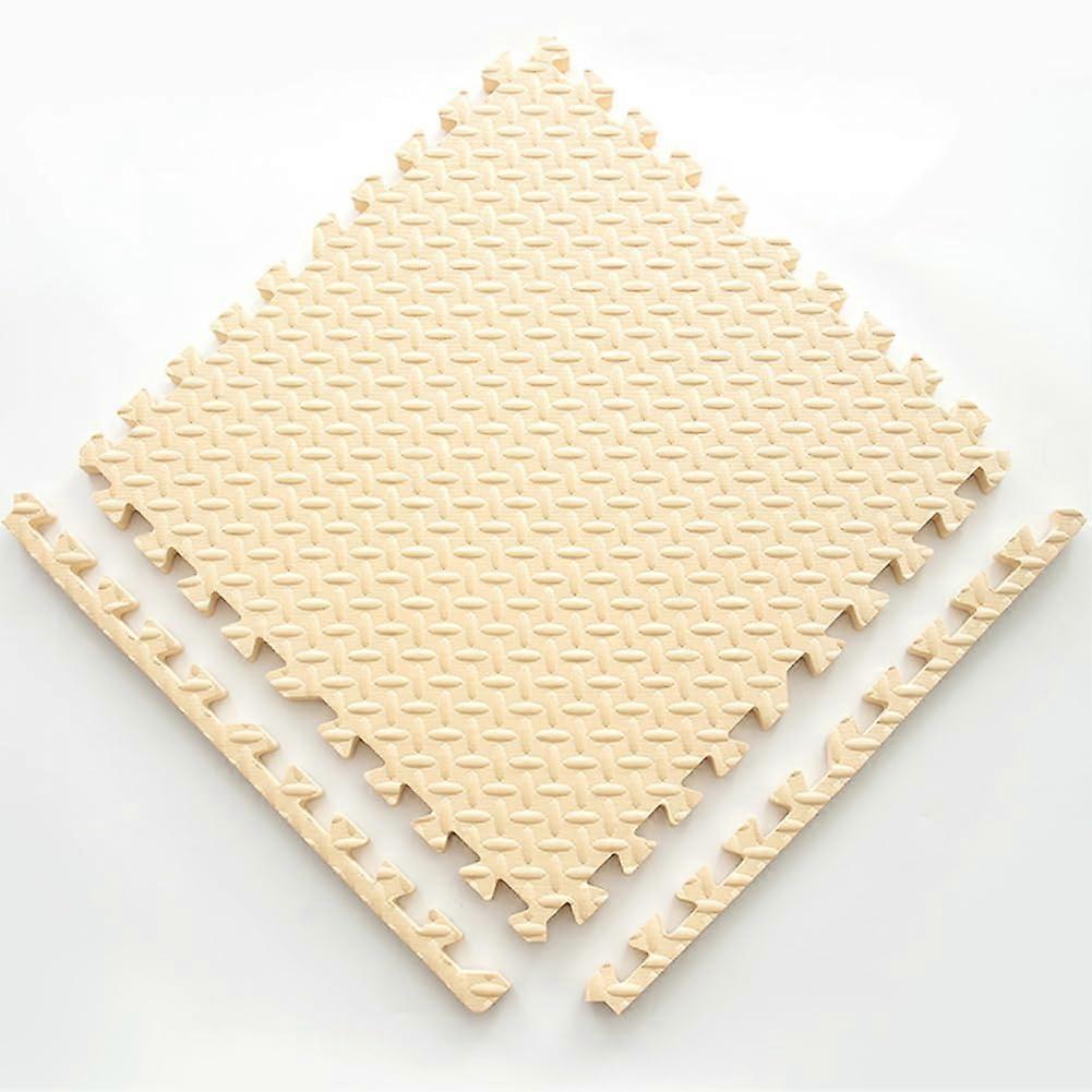 Evaインターロッキングパズルフォームマット20個30X30x2.5cm極厚ベビークローリングマットフィットネスフロアタイル家庭用エクササイズエリア、滑り止め、ベージュ