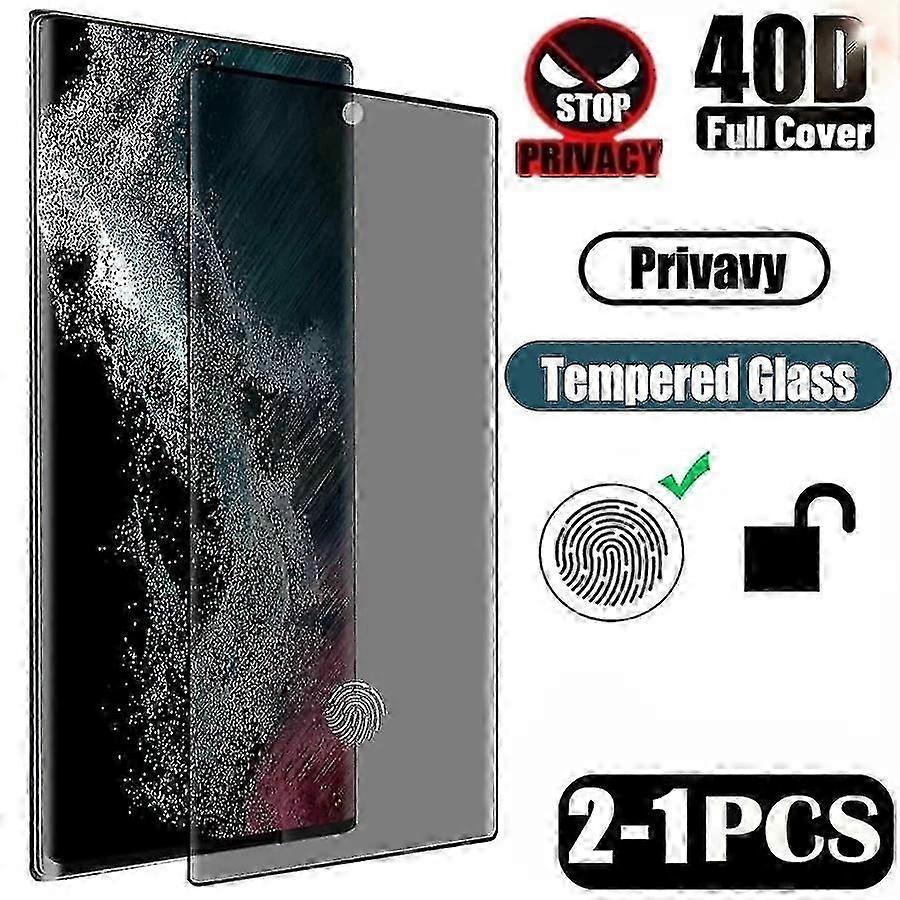 Verre trempé de confidentialité pour Samsung Galaxy S24 S23 S22 Ultra Anti Spy Protecteur d’écran S21 Plus Note 20 5G Déverrouillage par empreinte digitale