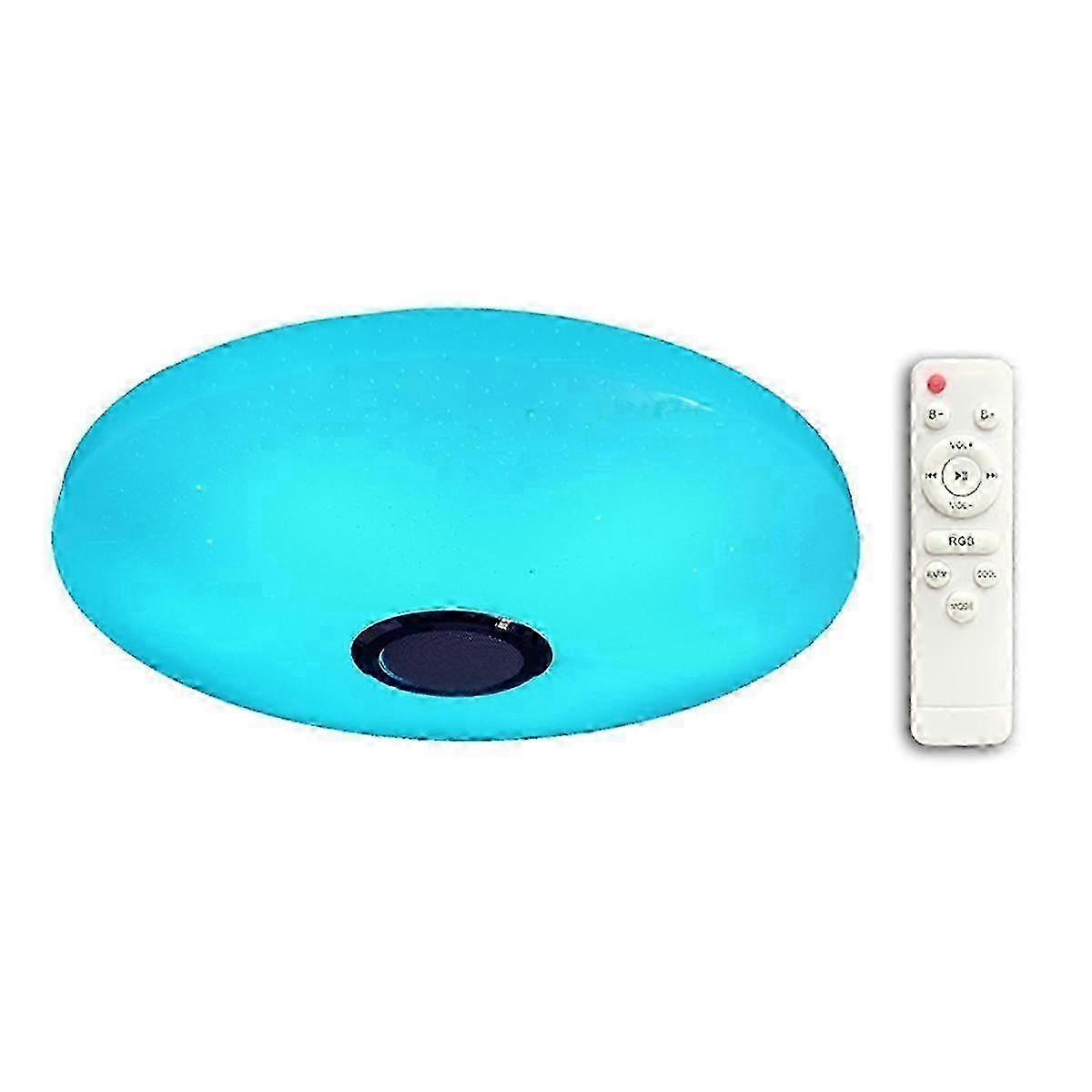 24W LED Flush Mount Ceiling Light with Remote Control & Bluetooth RGB Speaker - 12 Inch Shower Light Fixture for Home & Office, EU Plug