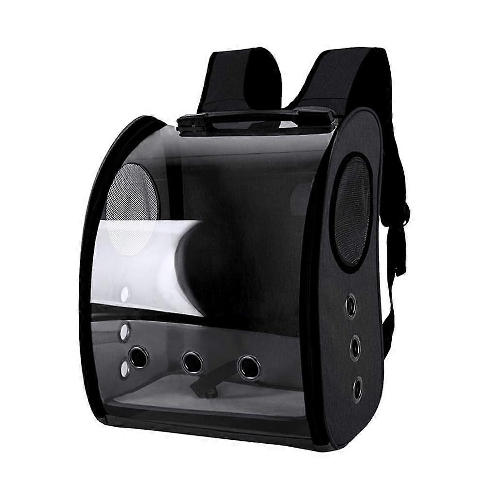 Portable, breathable bird carrier backpack for small and mediumsized birds (Black)