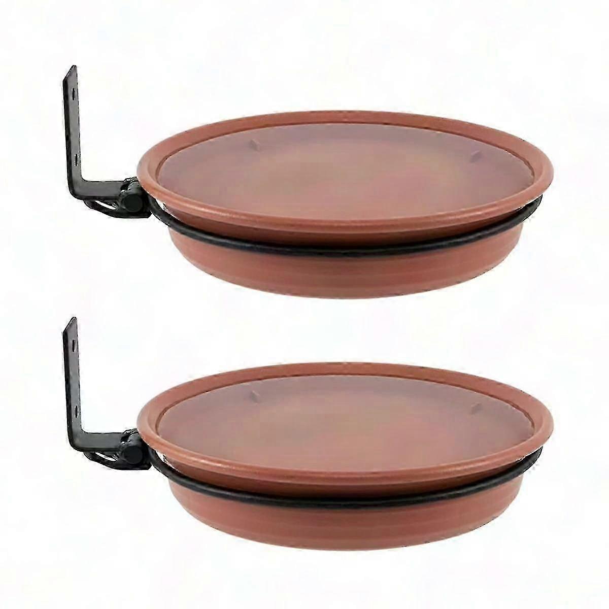 2Pcs Bird Trays for Fence Deck Bath and Feeder