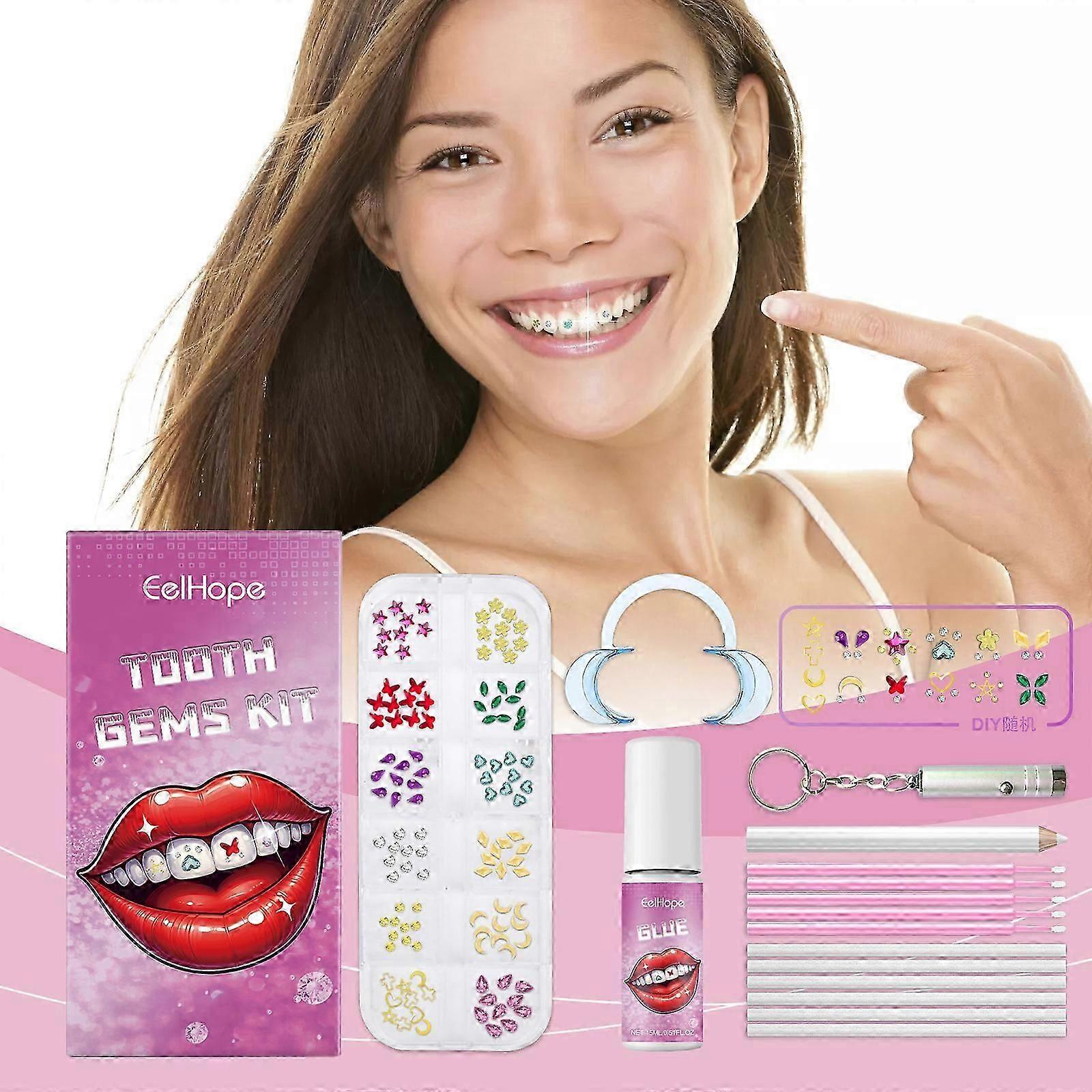 Tooth Gem Kit, DIY Tooth Gem Kit with Curing Light And Glue, Unleash Your Sparkly Smile