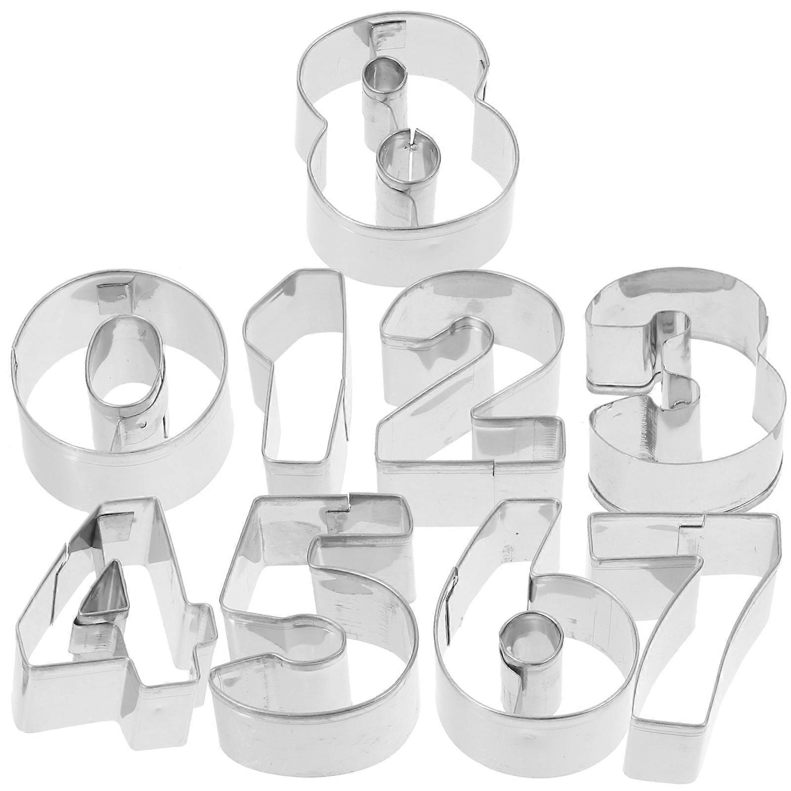 10pcs Number Cookie Cutters Number Shape Biscuits Molds Home Baking Accessories Sugar Diy Molds