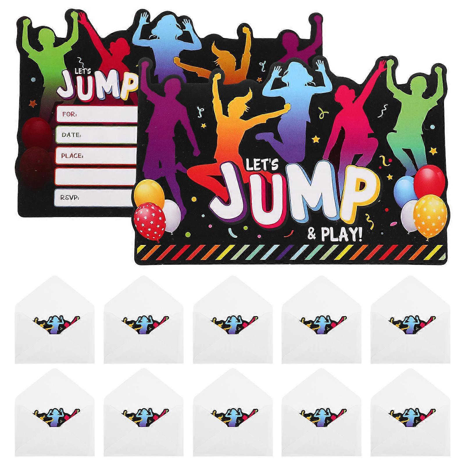 12 Sets Jump Theme Party Invitations Fun And Unique Birthday Invite Cards With Envelopes For Boys And Girls Kids Parties And Celebrations