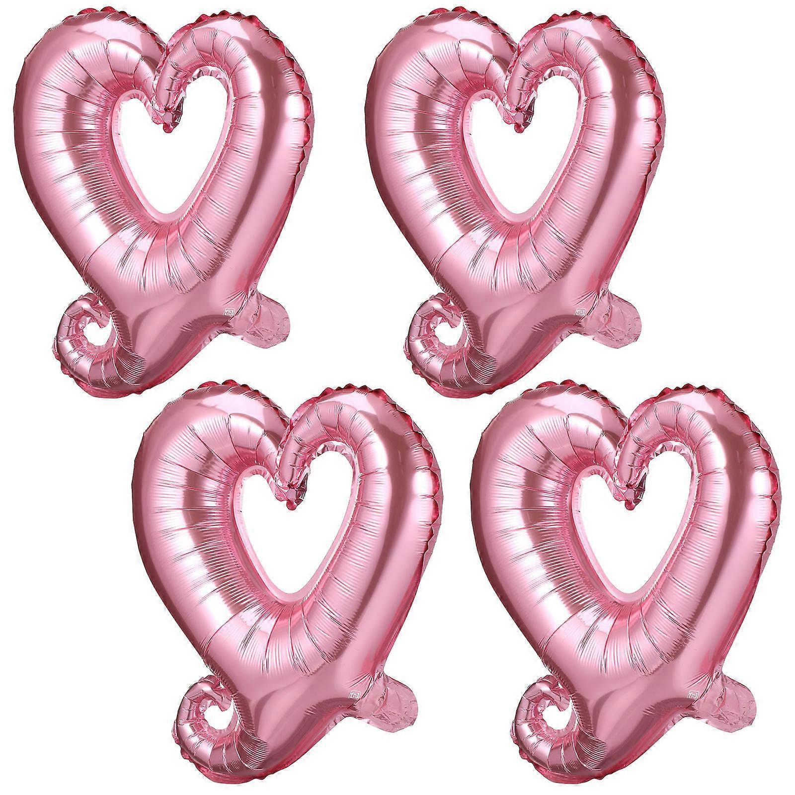 Balões em forma de coração de dia dos namorados rosa folha de alumínio de 18 polegadas