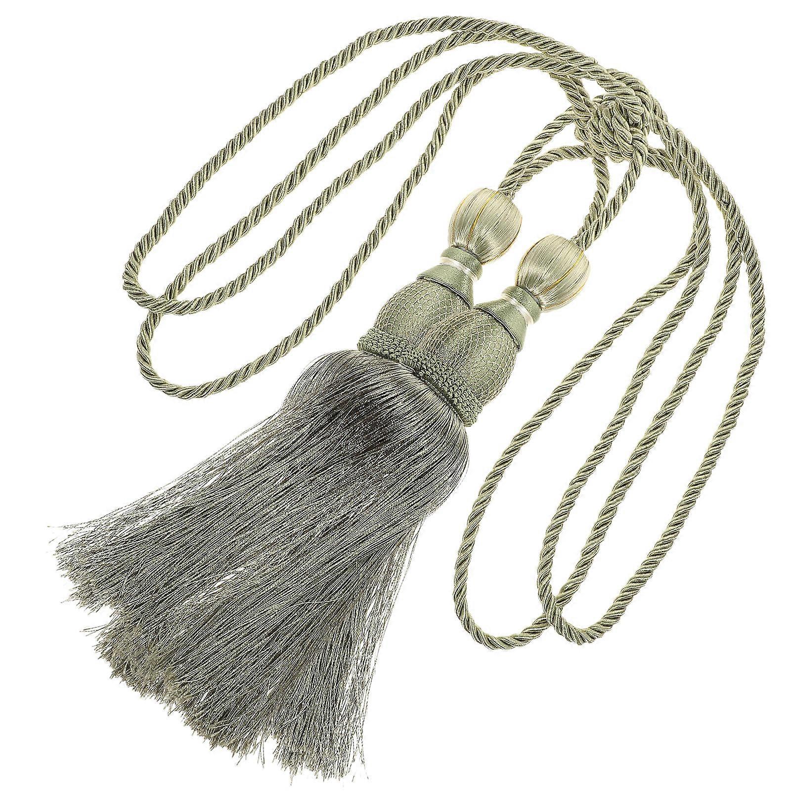 Olive Green Polyester Curtain Tieback Strap with Elegant Tassel Design for Medium Thick and Thin Curtains