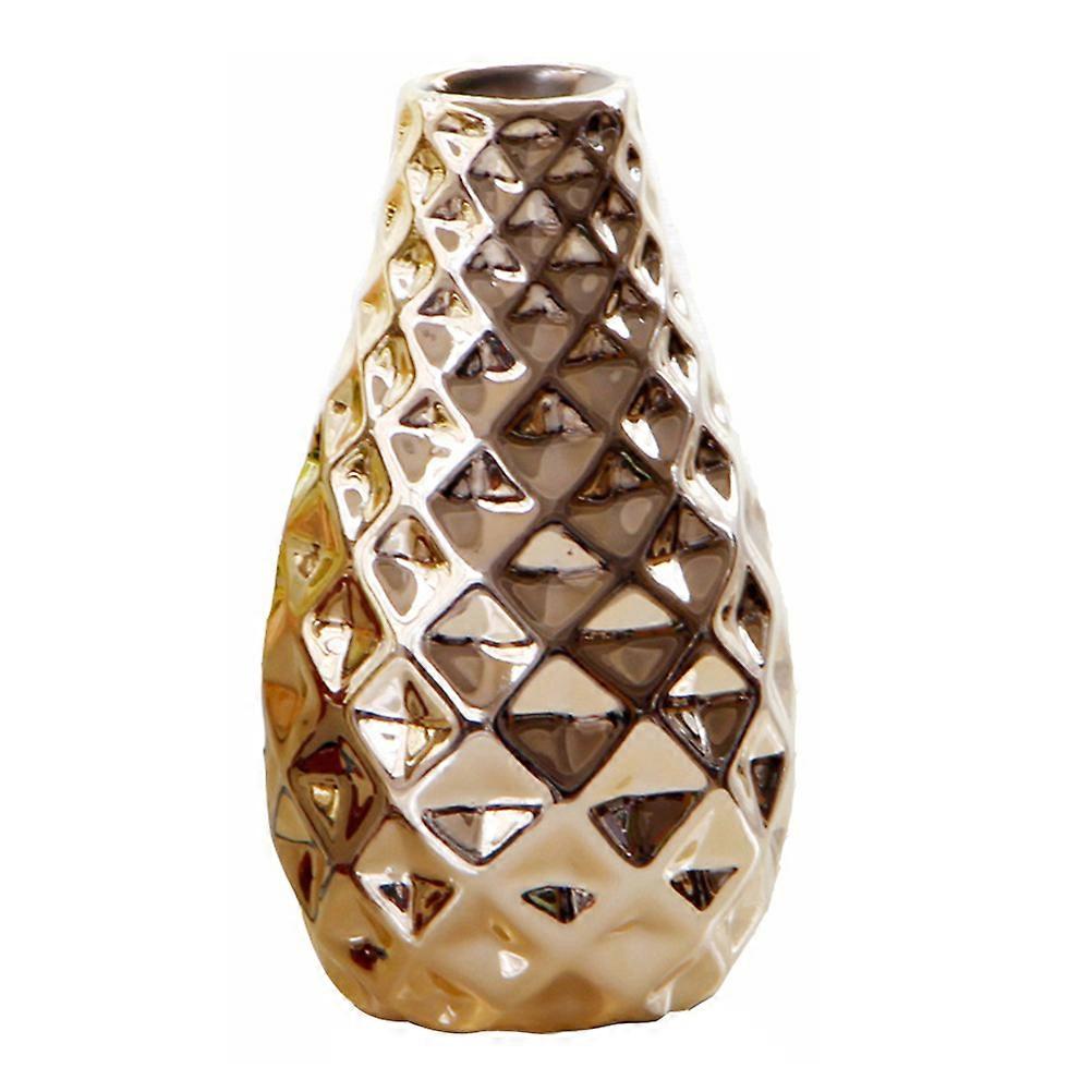 Golden Ceramic Flowerpot for Decor Use Simple and Design with Beautiful Finish 1pc
