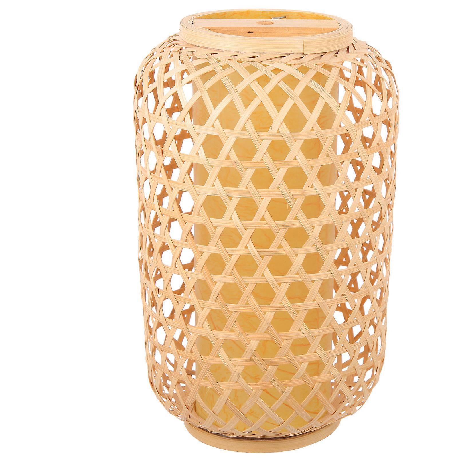Bamboo Lampshade in Beige Color for Decor Use with Reliable Material and Woven Structure Design