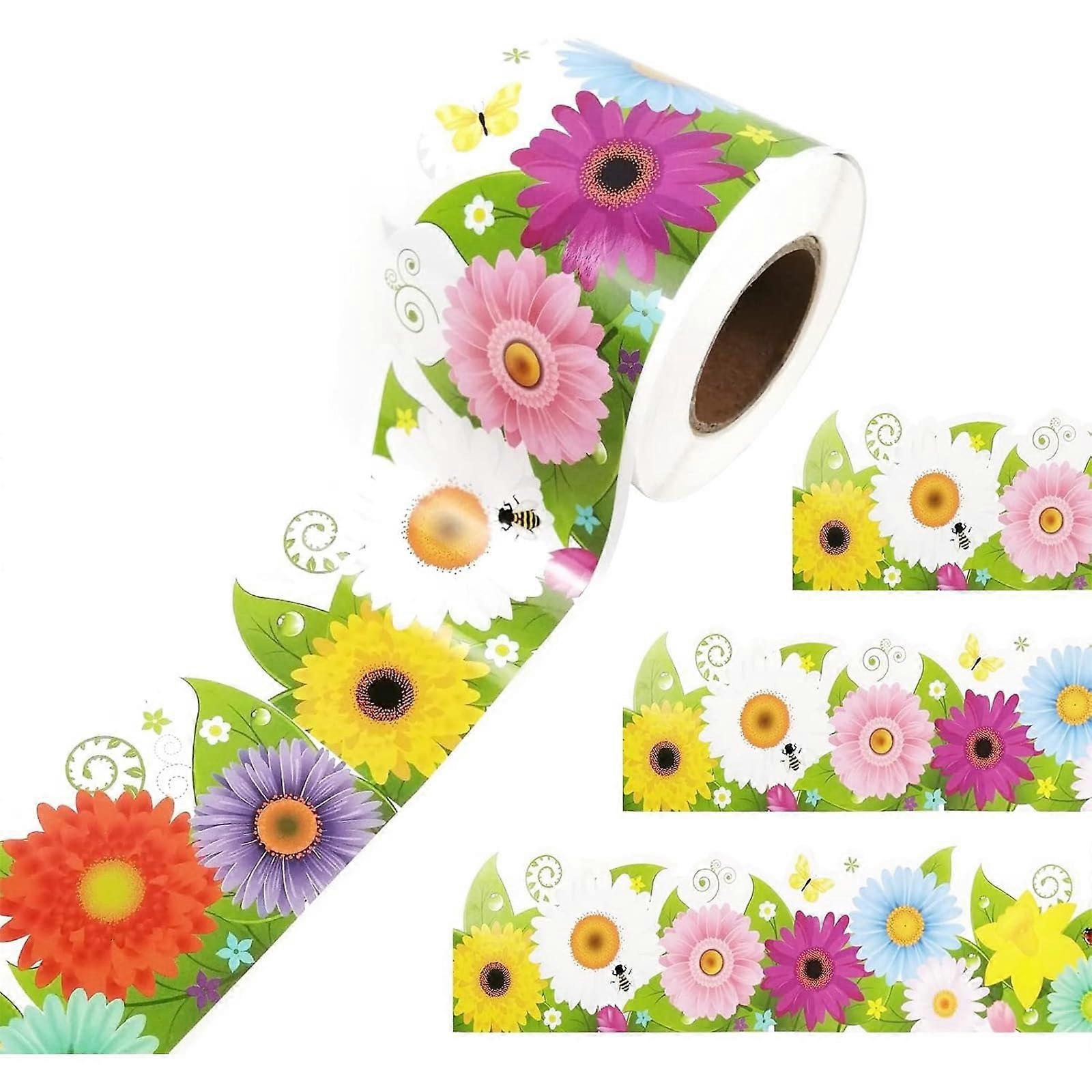 Decorative Bulletin Board Border for School, Classroom, Home - Wavy Trim, Adhesive Stickers, Poster Board Trimmer