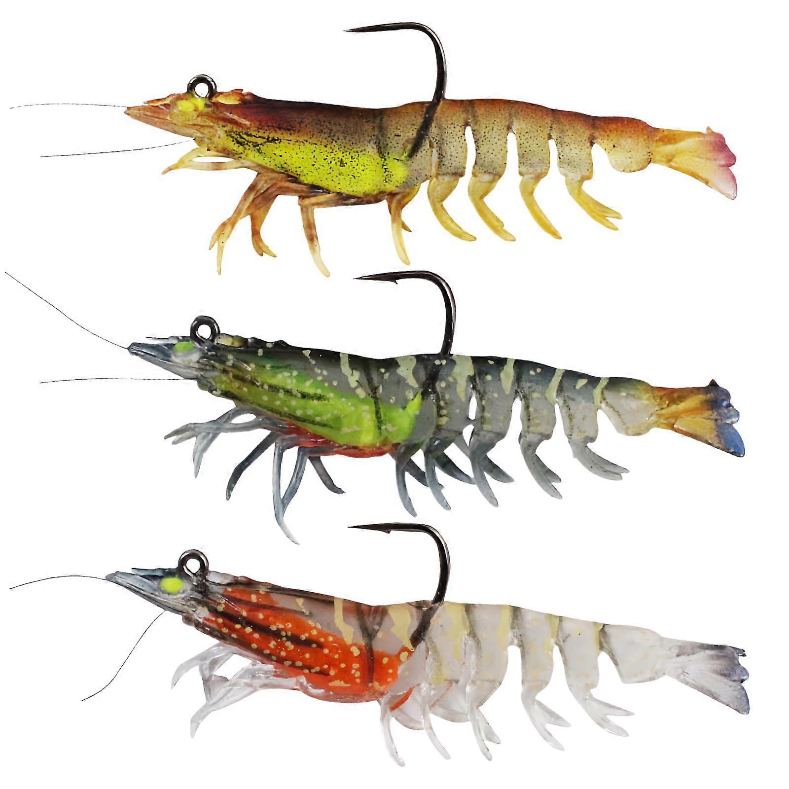 PreRigged Fishing Jigs: Pack of 3 Durable TPE Lures for Fresh Saltwater (Red, Orange, Black)