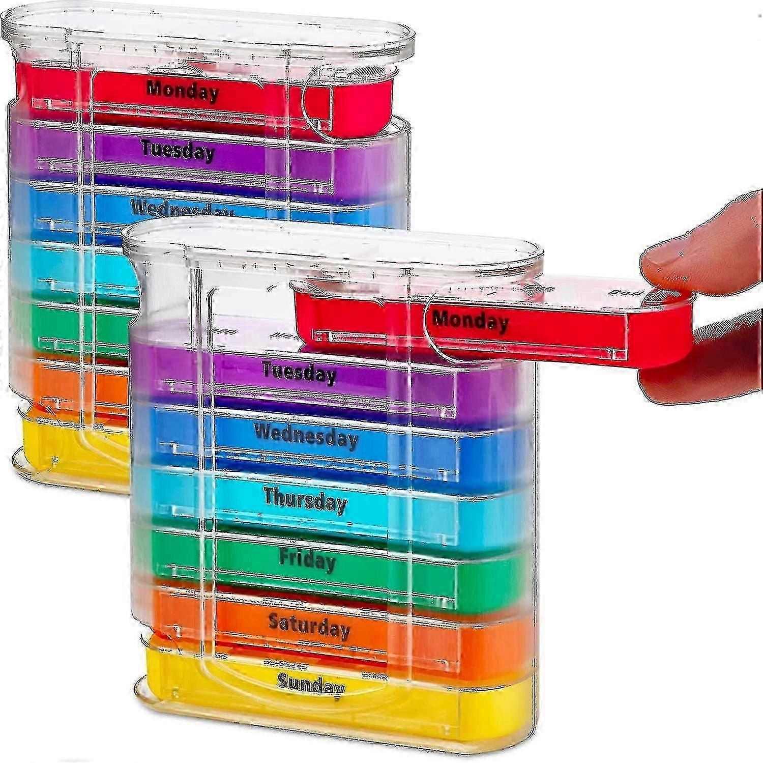 Weekly Pill Organizer, Four Times-a-day, 1 Dispenser With Stackable Am/pm