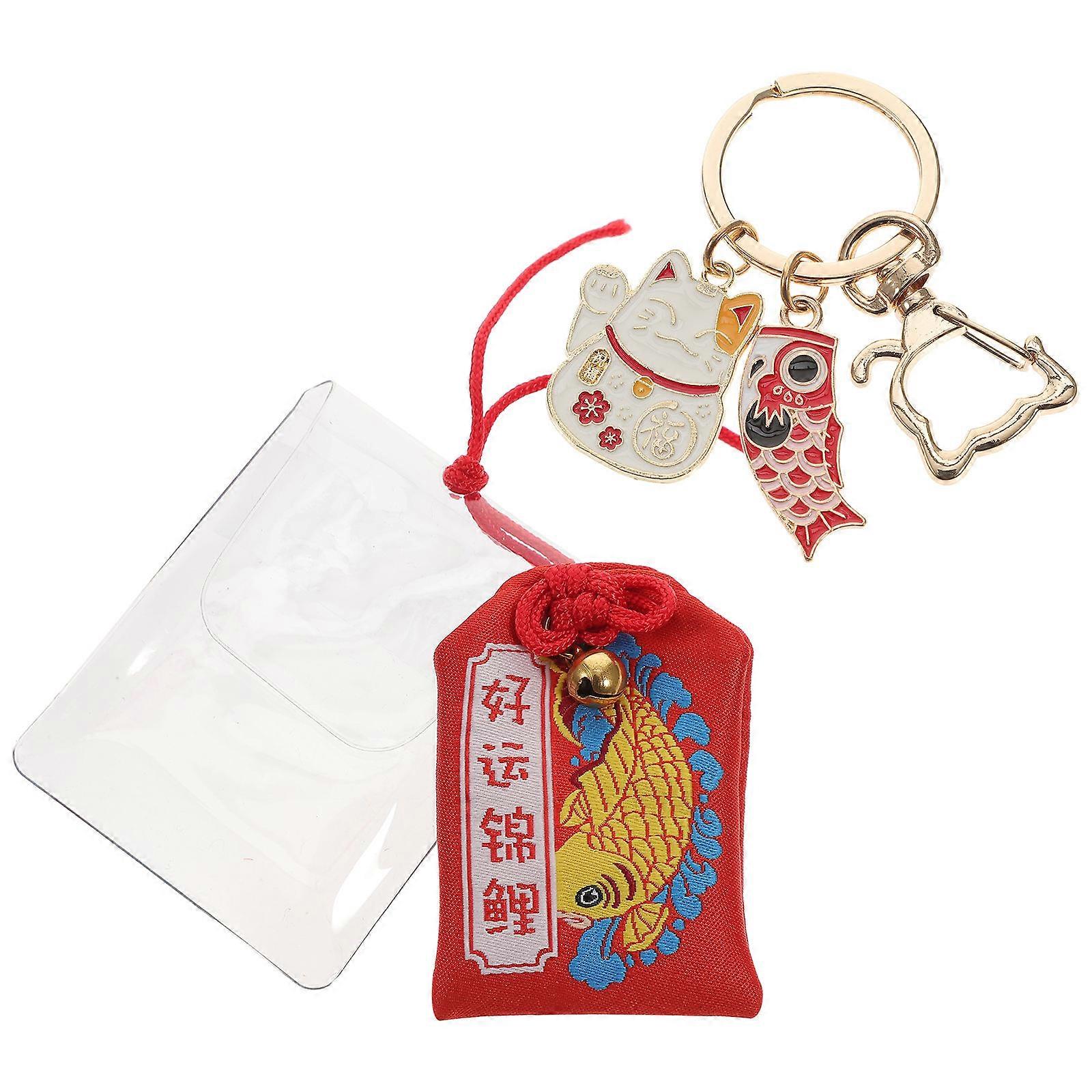 Key Decoration Japanese Key Ornament Cat Shape Multi Color Good Luck Symbol Daily Use 1Set