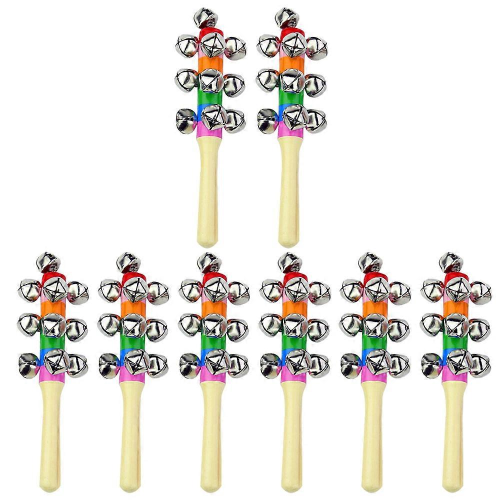 Musical Hand Bells Children Early Educational Development Parent-Child Communication Round Bell 7.1×2×2in 8Pcs