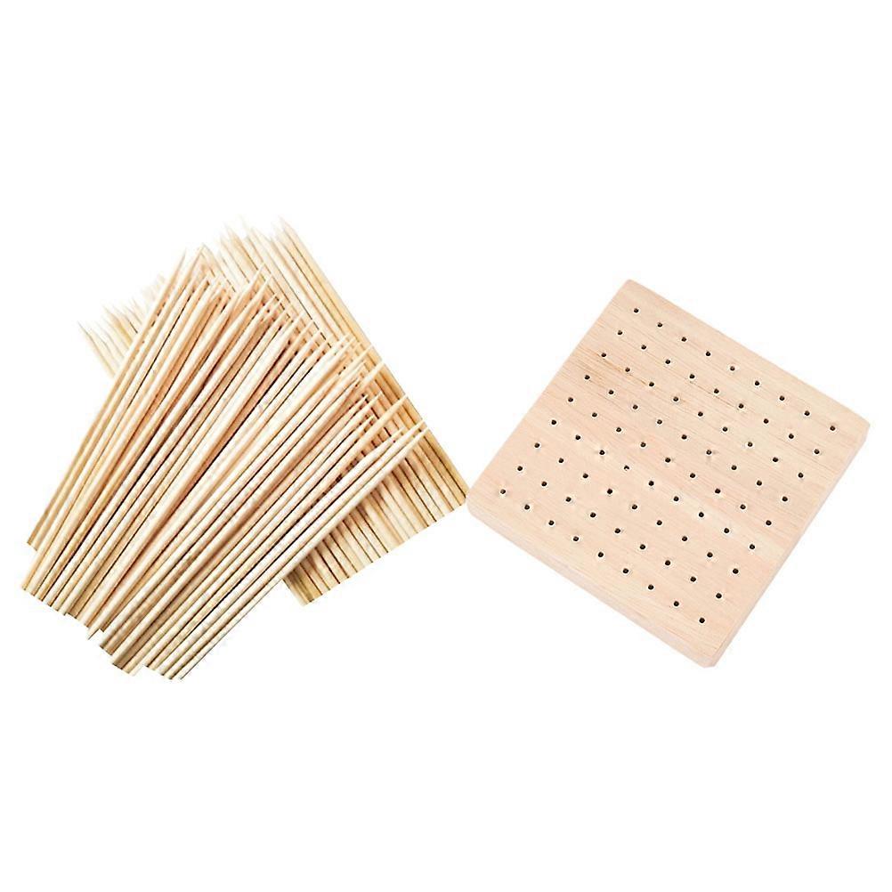 Light Yellow Wooden Doll Display Stand for DIY Crafting and Storage 10.5 x 5.5 Inches