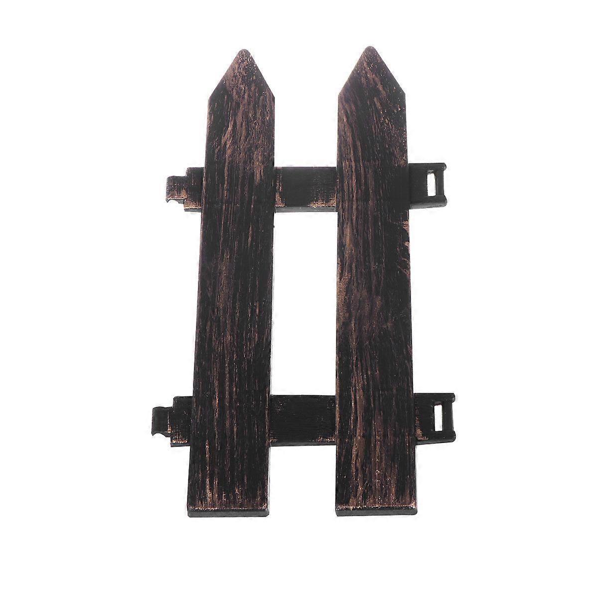 8pcs Decorative Picket Fence Miniature Small Plastic Fencing for DIY Fairy Garden Micro Gates Decor Ornament Bronze