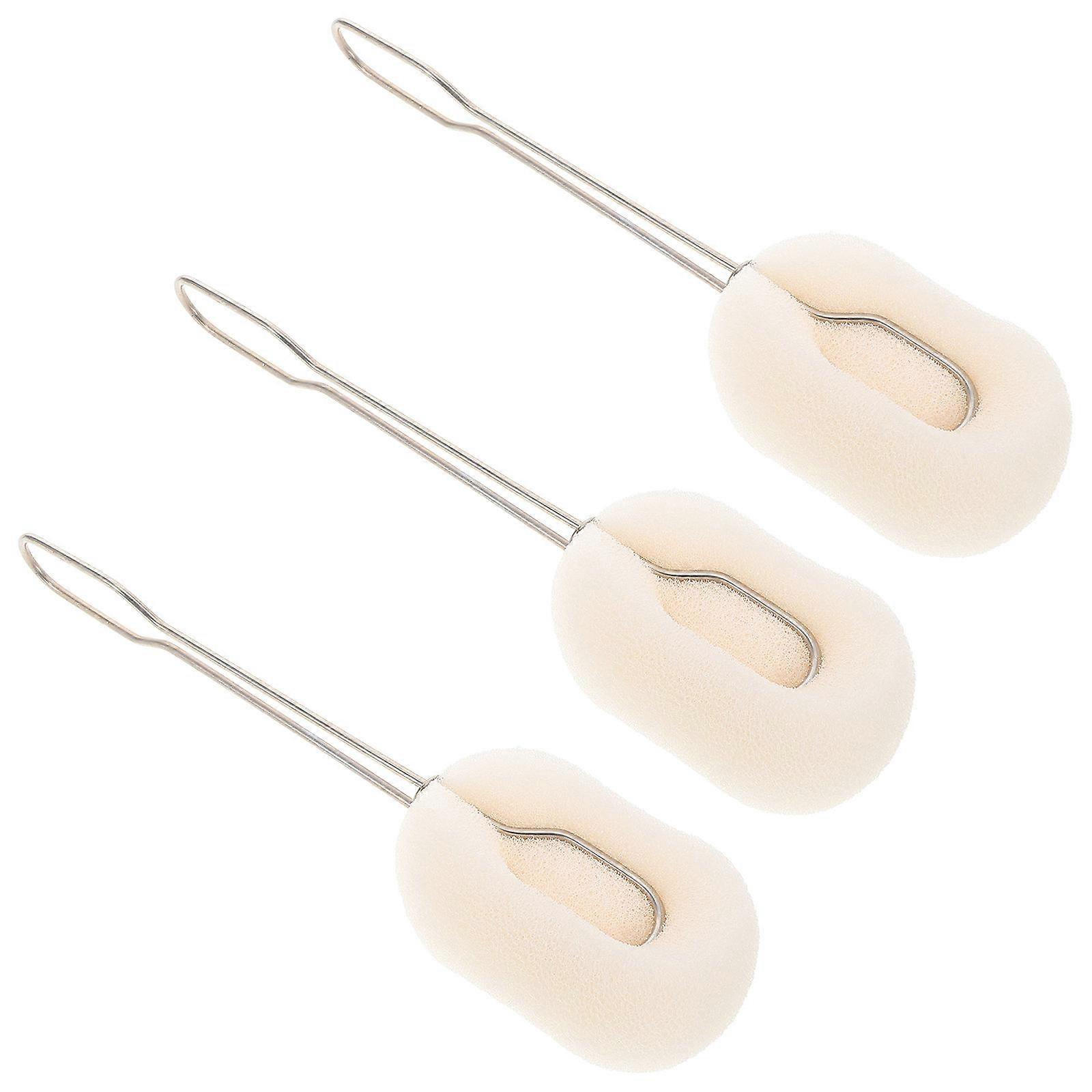 Sponge Cup Brush Head for Cleaning 3Pcs Replaceable Bottle Washing Brushes