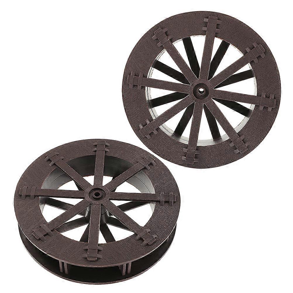 2pcs DIY Waterfall Fountain Accessories Water Wheel with Axle for Scene Layout Decor
