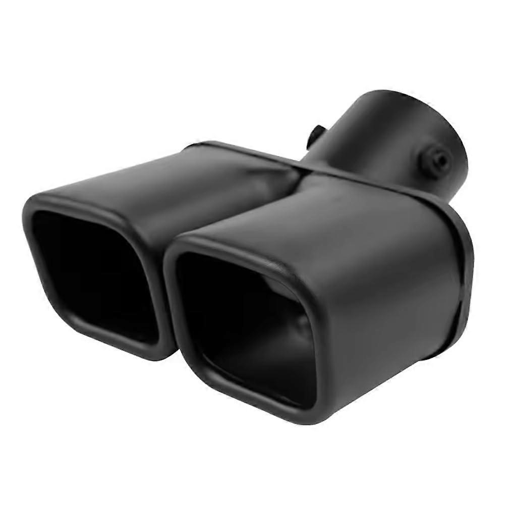 Double Exhaust Tailpipe Trim - Stainless Steel Black Dual Pipe Exhaust Tip for Universal Compatibility