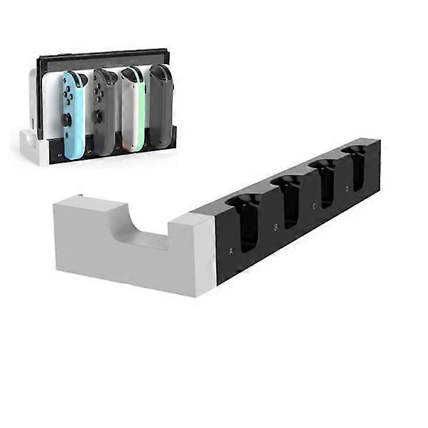 White and Black Joycon Charging Docking Station for Nintendo Switch & OLED - Charges up to 4 controllers, compatible with Switch and Switch OLED model