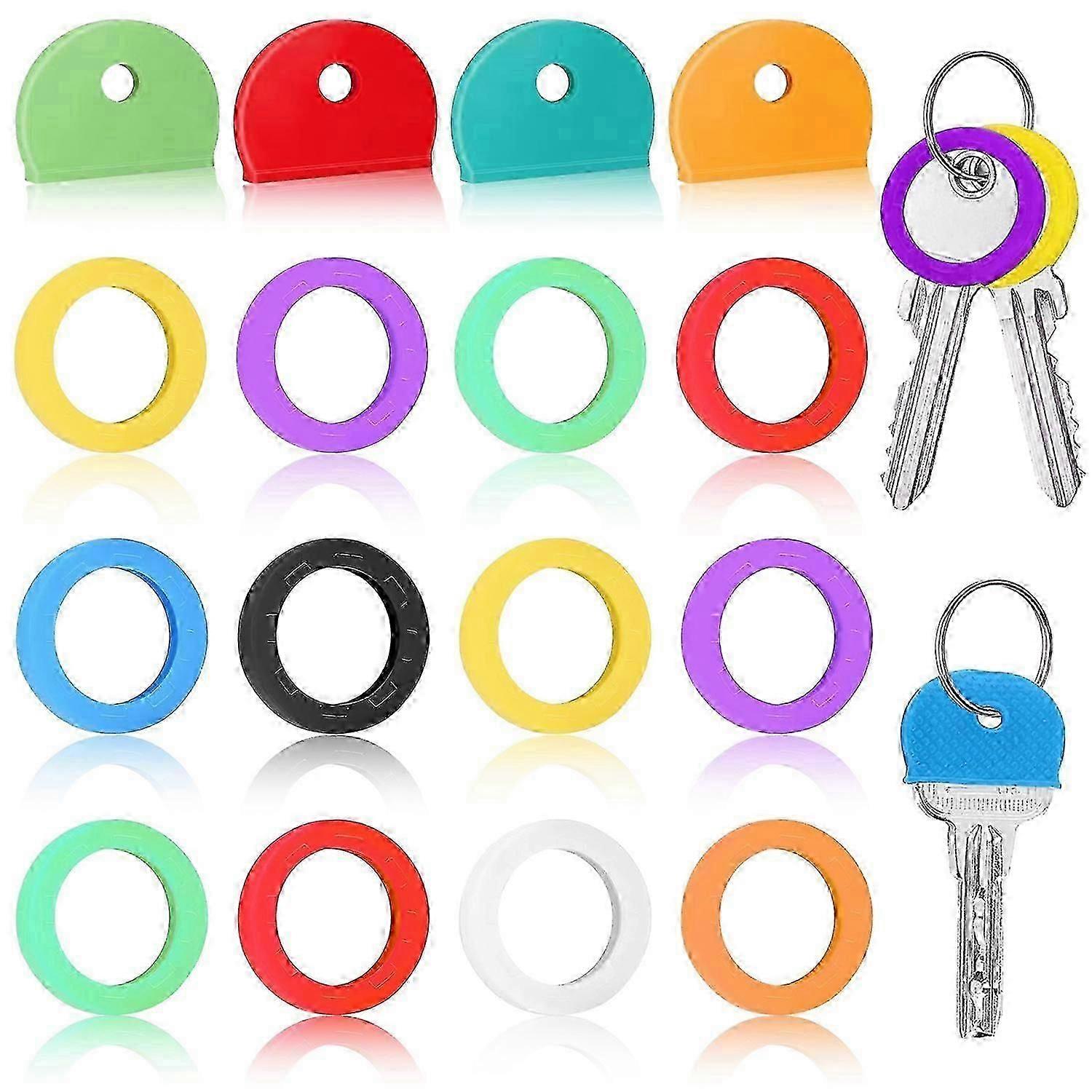 Colorful Rubber Keycaps for Flat Keys - Elastic PVC, Easy Identification