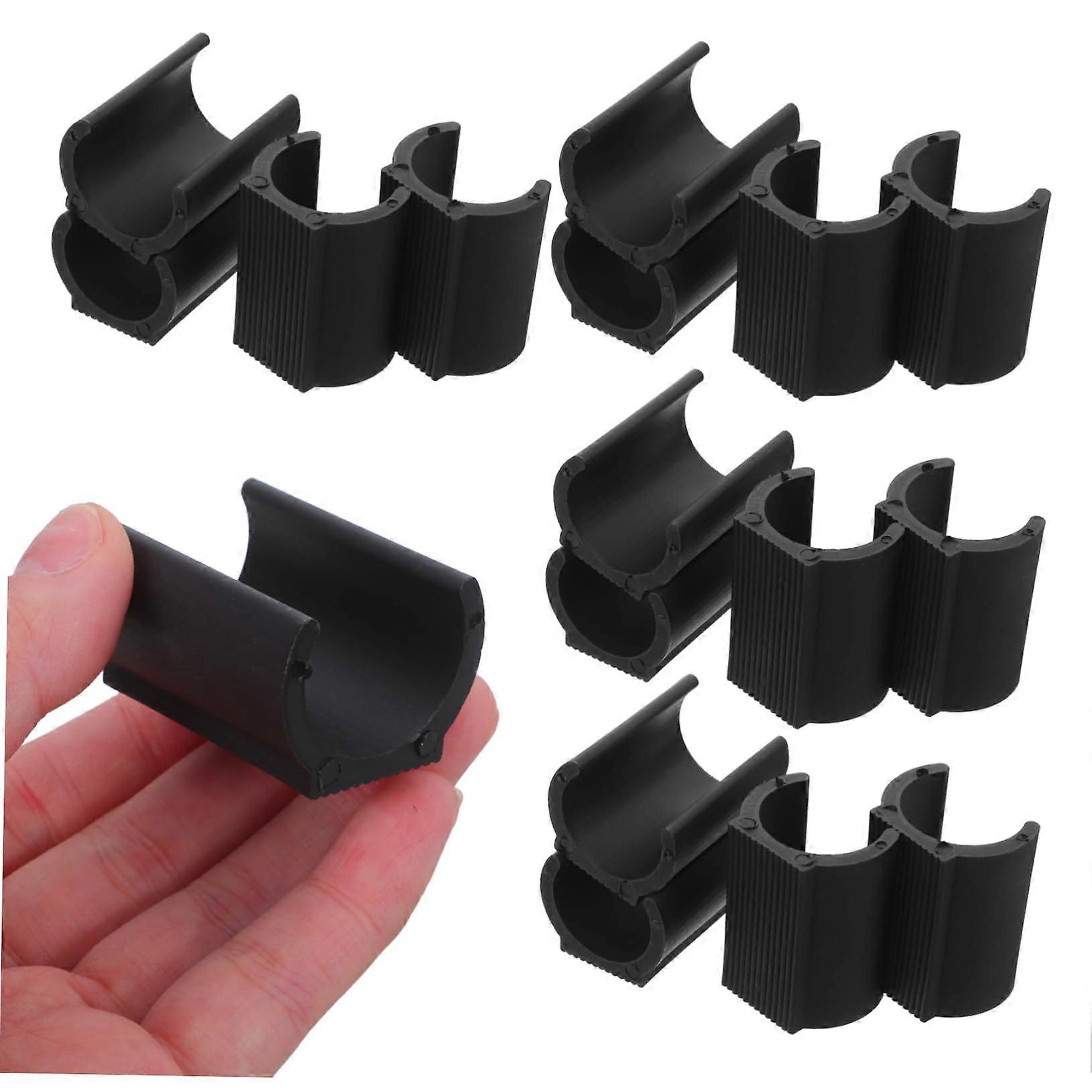 Non-Slip Plastic Pipe Clamps for Furniture Legs - 20 Pack Black Chair and Table Leg Protectors for Office and Home Use