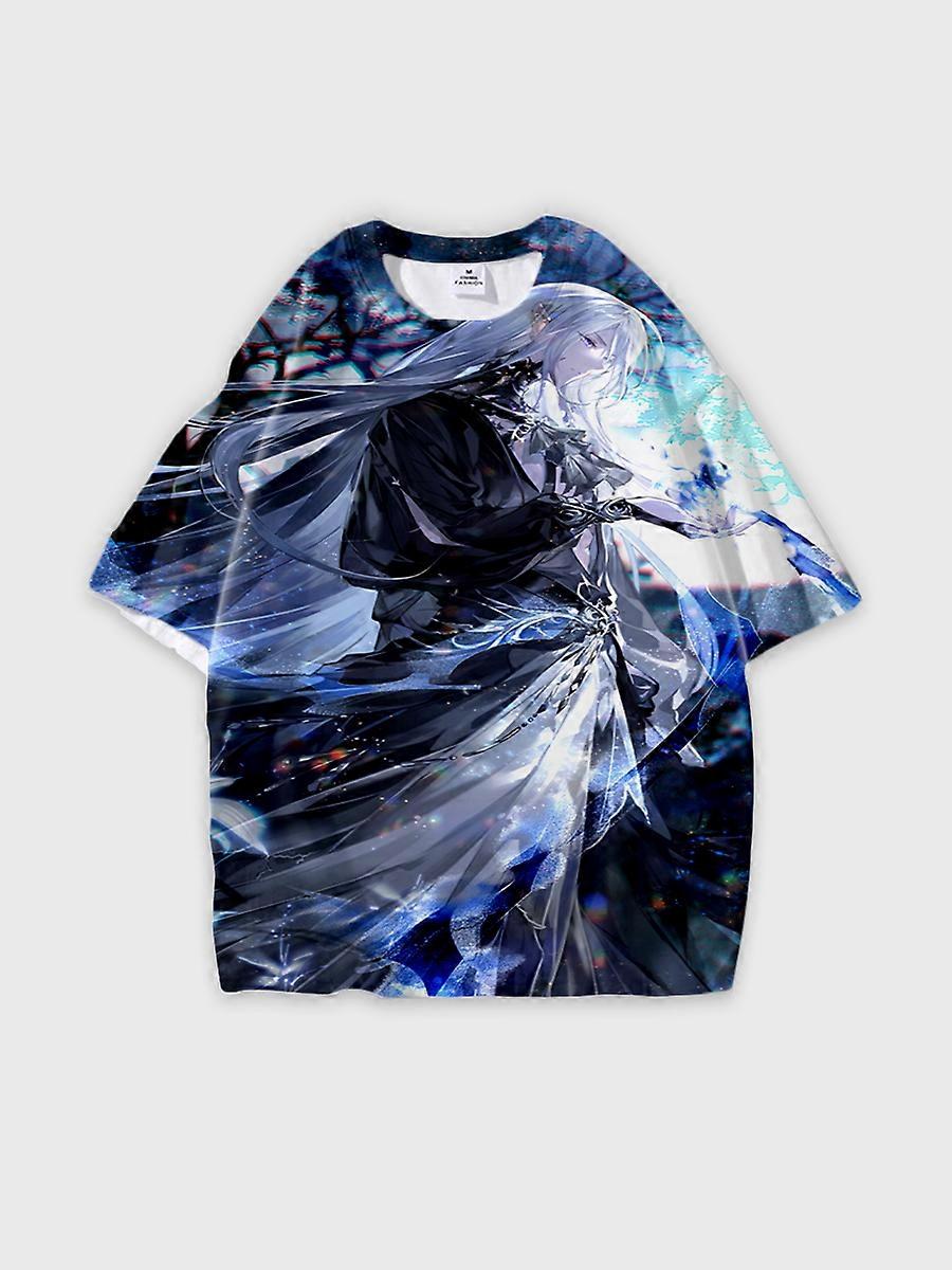 T-shirt round neck Animation Character Pattern loose short sleeve E2505