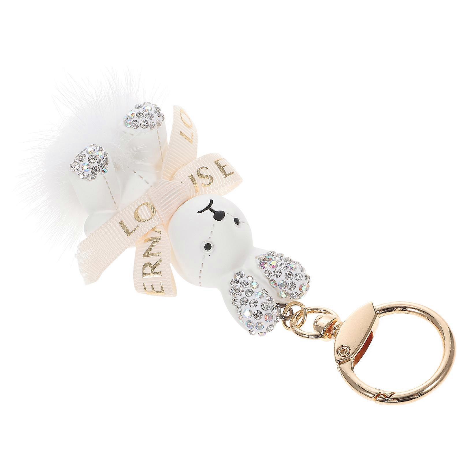 White Rabbit Keychain Made of Zinc Alloy for Keys with Delicate Design and Sturdy Build 2.5 inches