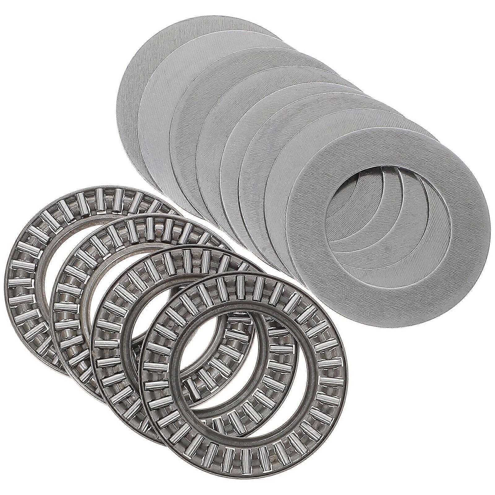 Thrust Needle Roller Bearings with Washer for Milling Machines Silver Iron Material 4 Sets