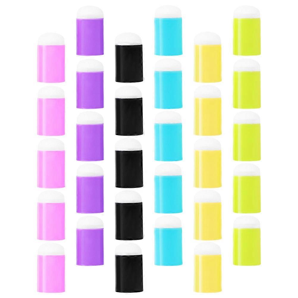 Kids Painting Tools Finger Painting Sponge Daubers Cylindrical Handle 3x17cm Color Blending 30Pcs