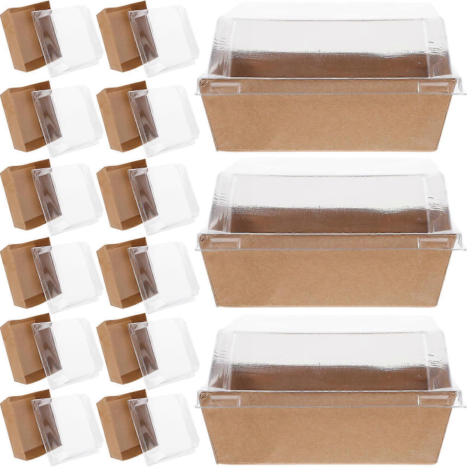 Assorted Color Mousse Holders 50pcs Sturdy Paper Storage Boxes with Lid for Cake Pastry and Sandwich