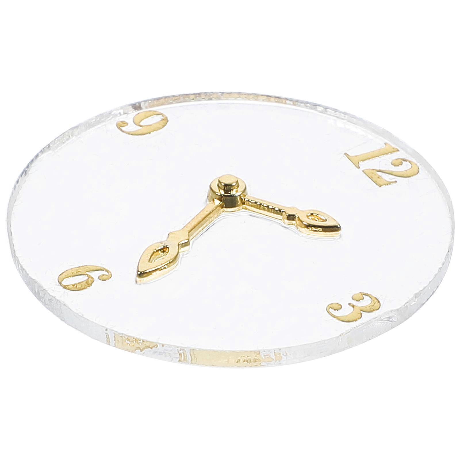 Decorative Mini Wall Clock Miniature Accessory Transparent Color Clock Function Collectors Item 1Pack