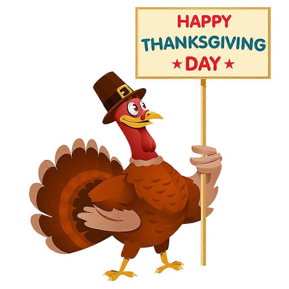 1Pack Thanksgiving Decor Wall Stickers Turkey Shape For Home Decoration 73x64cm Waterproof PVC