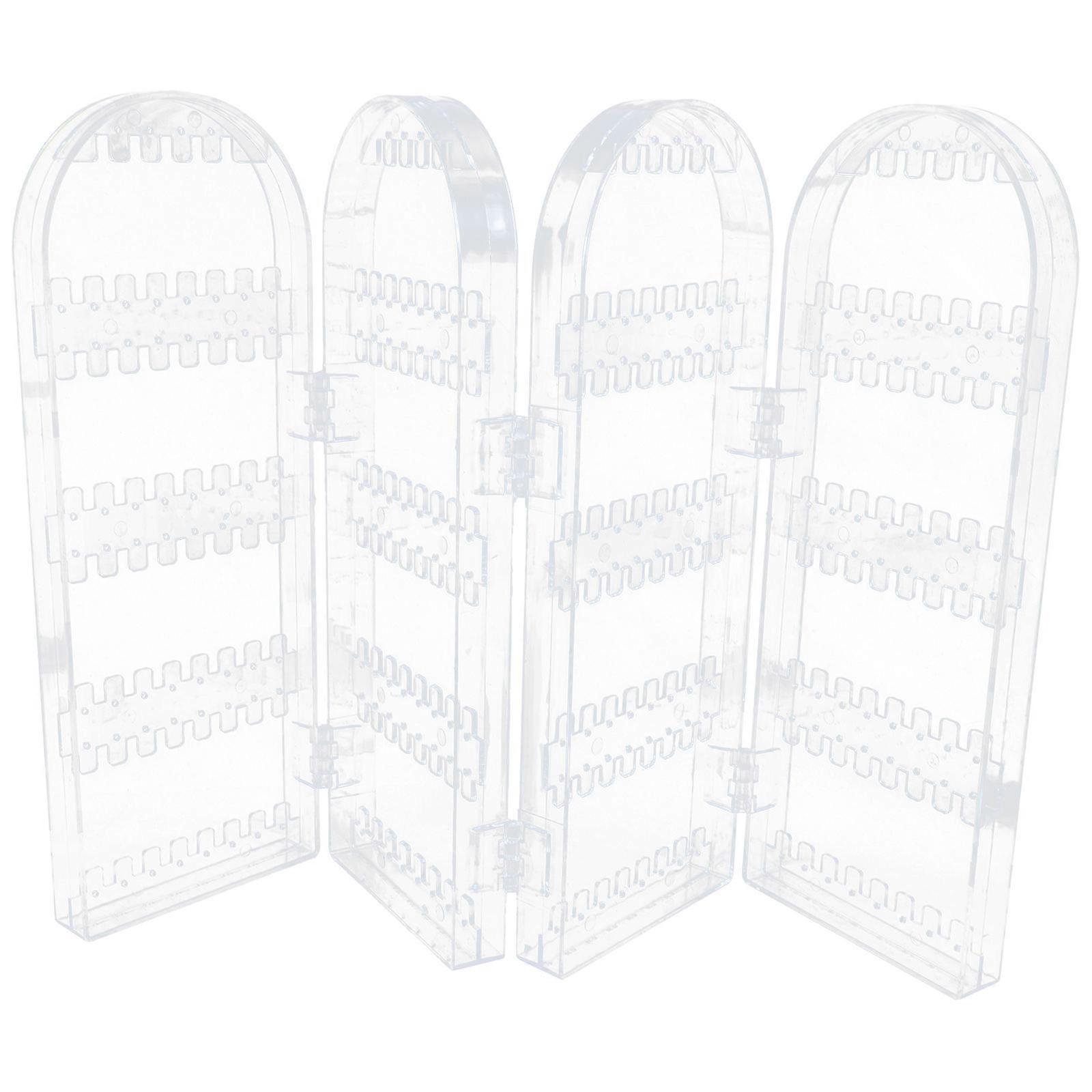 Transparent Plastic Jewelry Organizer Stand for Watch Necklaces and Earrings Storage