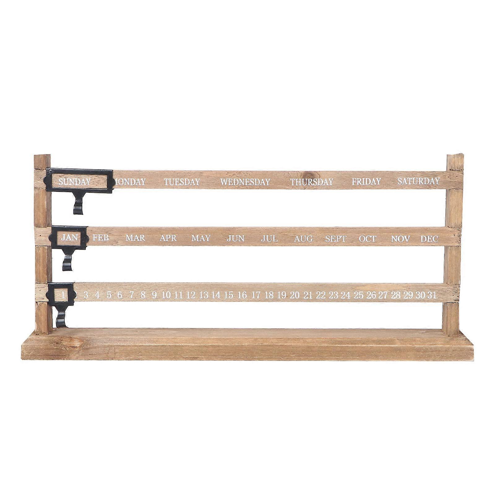 Creative Log Calendar Decorative Wood Furnishings for Desktop Decoration in Living Room and Bedroom