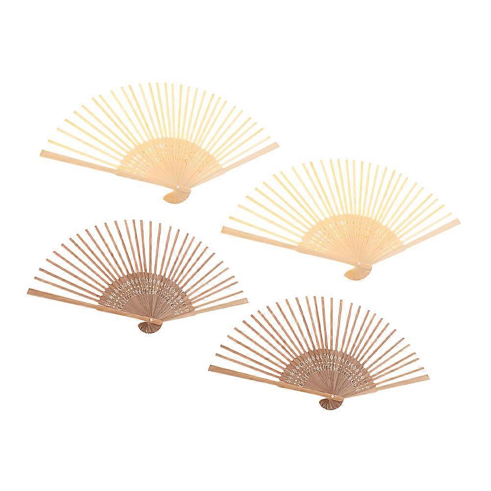 4Pcs Folding Fan Frame for DIY Handcraft Bamboo Fan Material Assorted