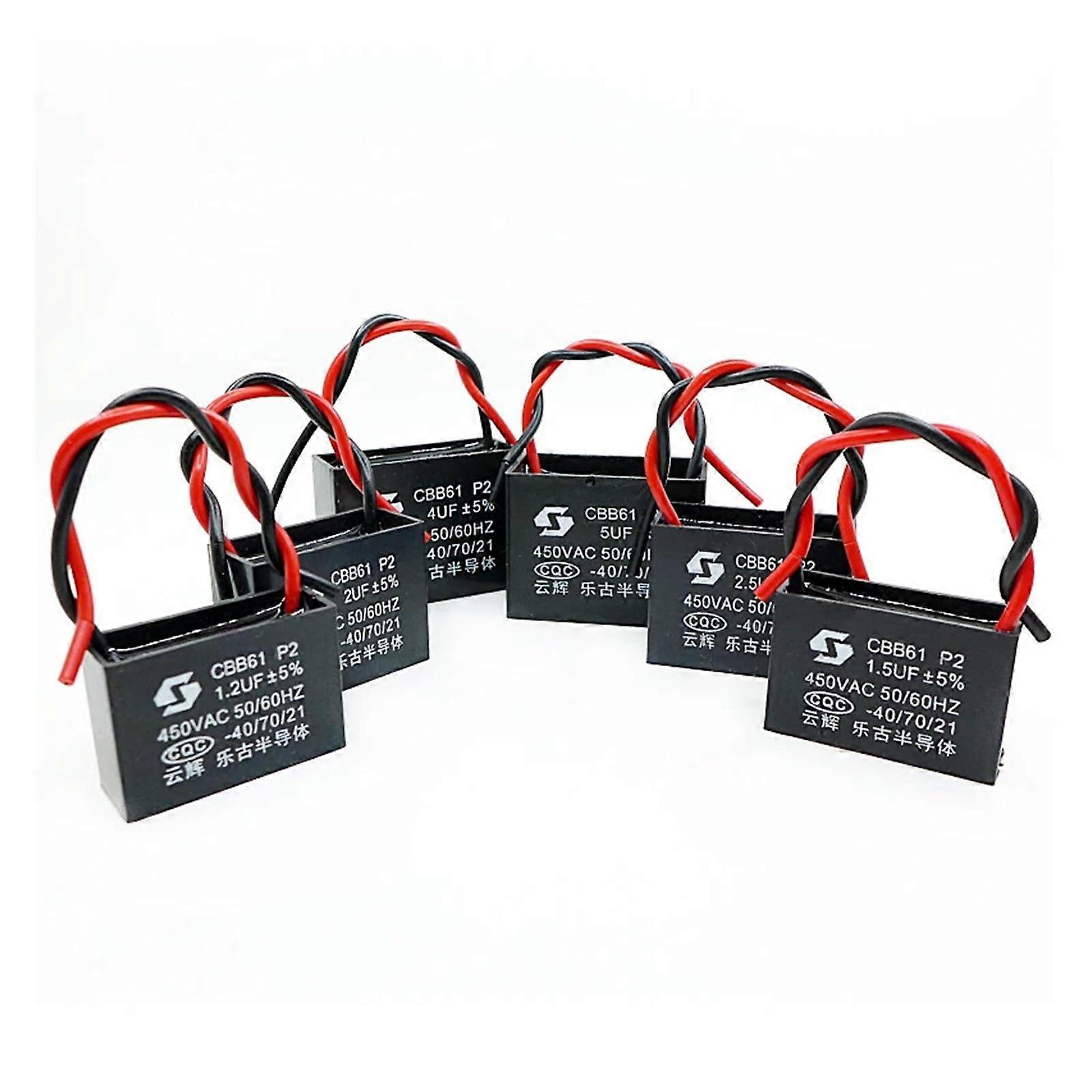Fan Capacitor CBB61 1.5UF 450V 400V Air Conditioning Starting Capacitor for Fan Motor Applications