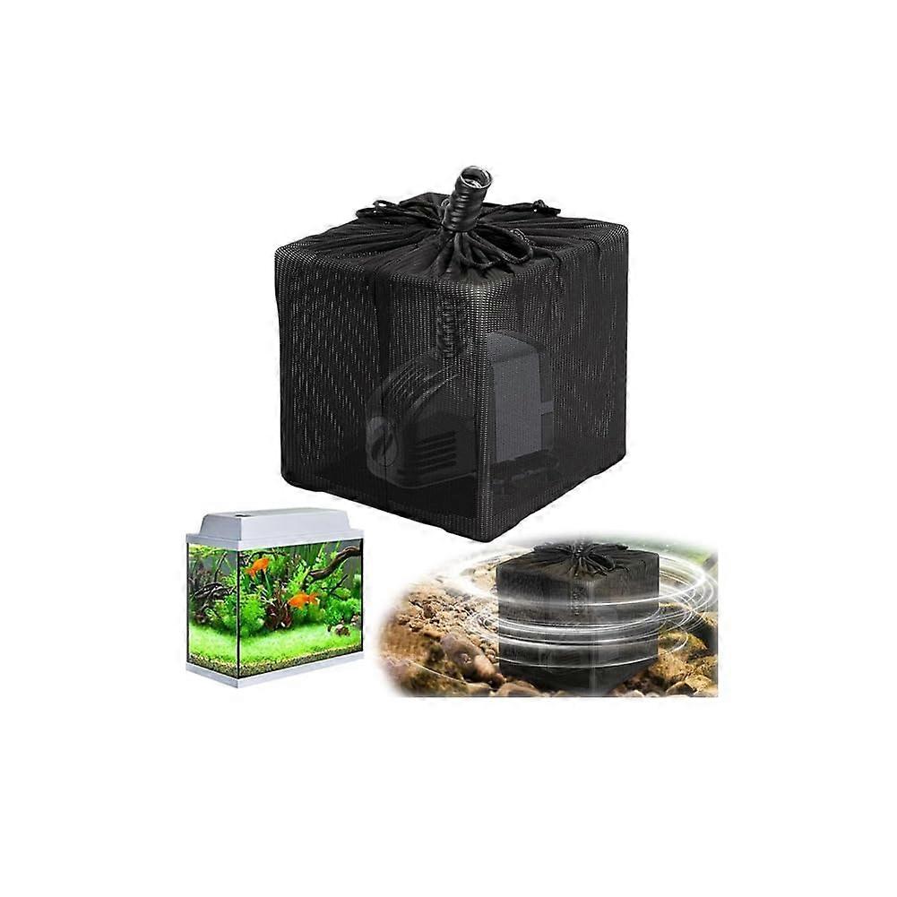Teich filter bag, mesh anticlogging cube barrier with adjustable straps