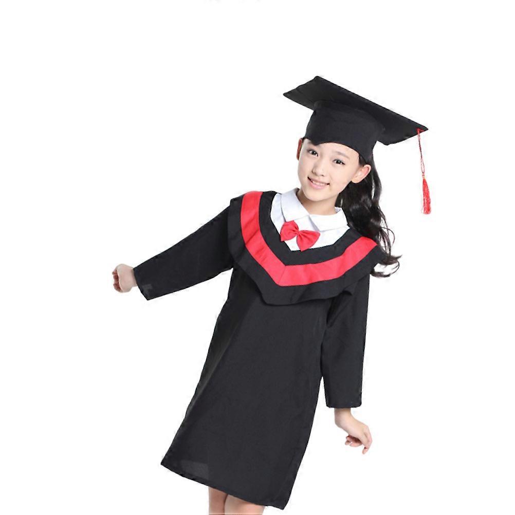 Child Graduation Set for Kindergarten Graduation Ceremony Academic Design Red 130cm 1PC