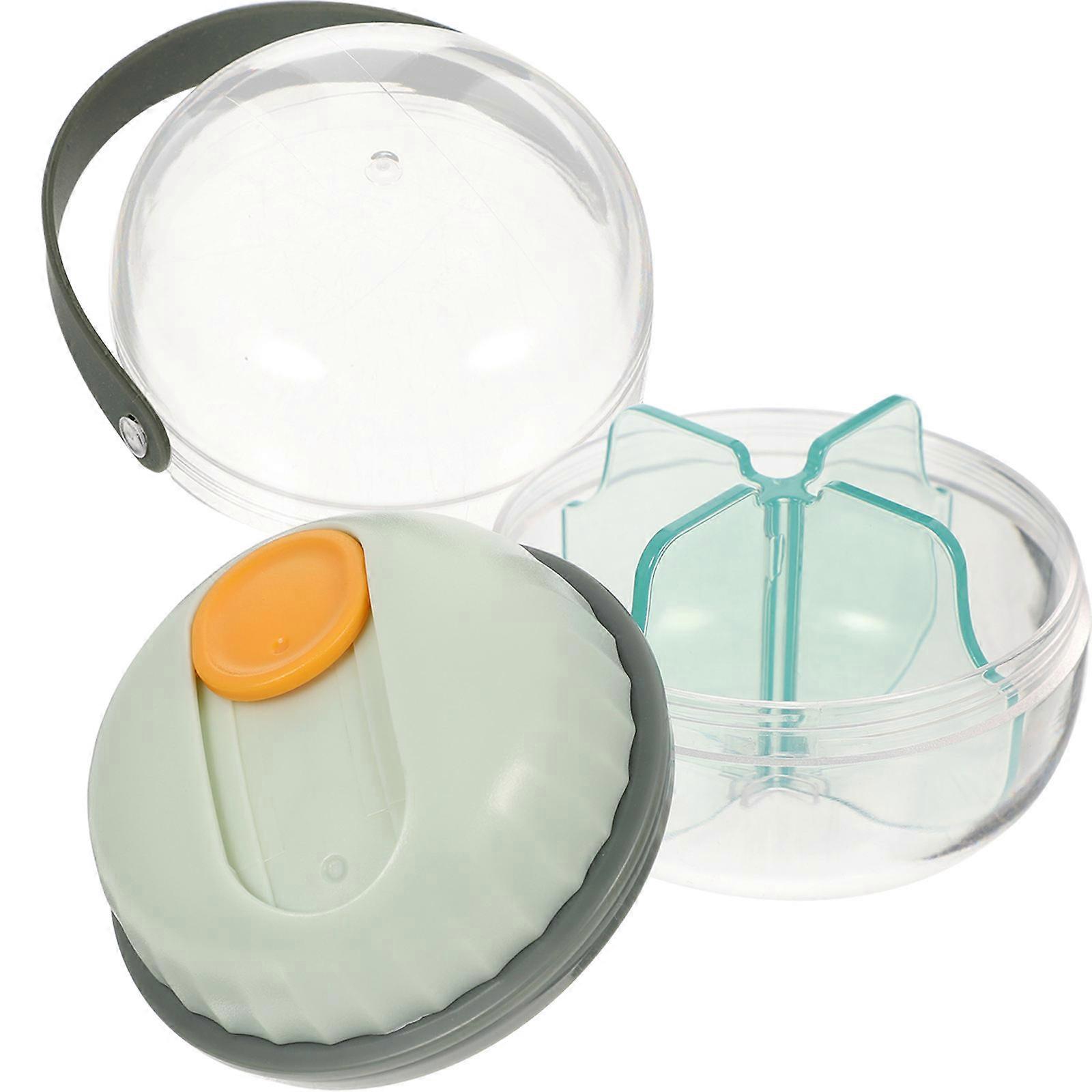 Weekly Pill Case Portable Small Container For Medicines Light Green Sealed Storage Easy Access 1Pcs