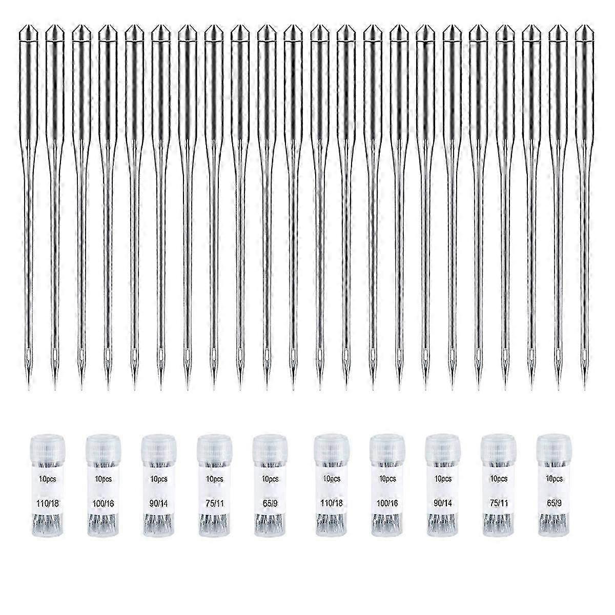 100PCS Regular Point Sewing Machine Needles Compatible with Singer - Universal Needles for Standard Sewing Projects