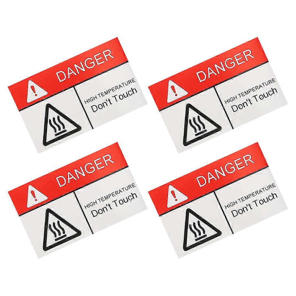 Scald Warning Sticker Caution Hot Surface Label for Warning 4Pcs Durable Safety