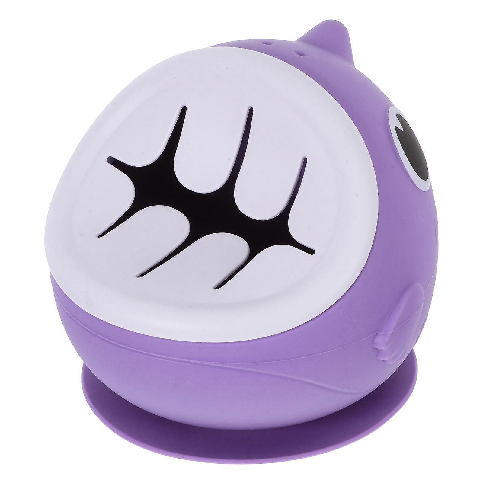Silicone Suction Plates for Babies with Strong Base Violet Cartoon Design for Kitchen Use 7.8 Inches