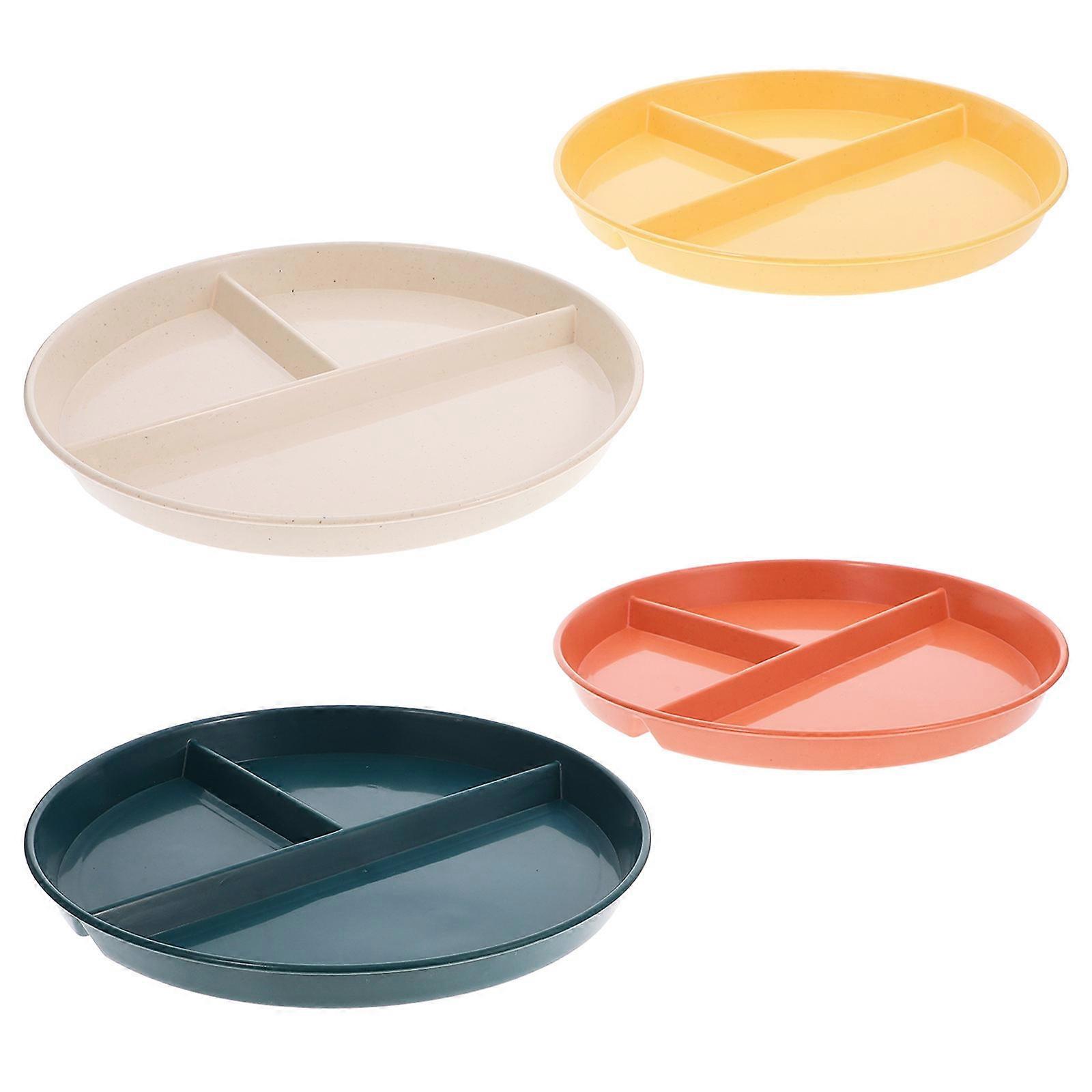 Divided Dish 4Pcs Ideal For Kids' Meals Simple Style Easy To Clean Food Separation